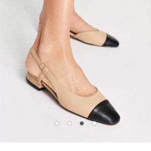 ✨ASOS DESIGN ✨Lively slingback ballet flats in beige and black🔥